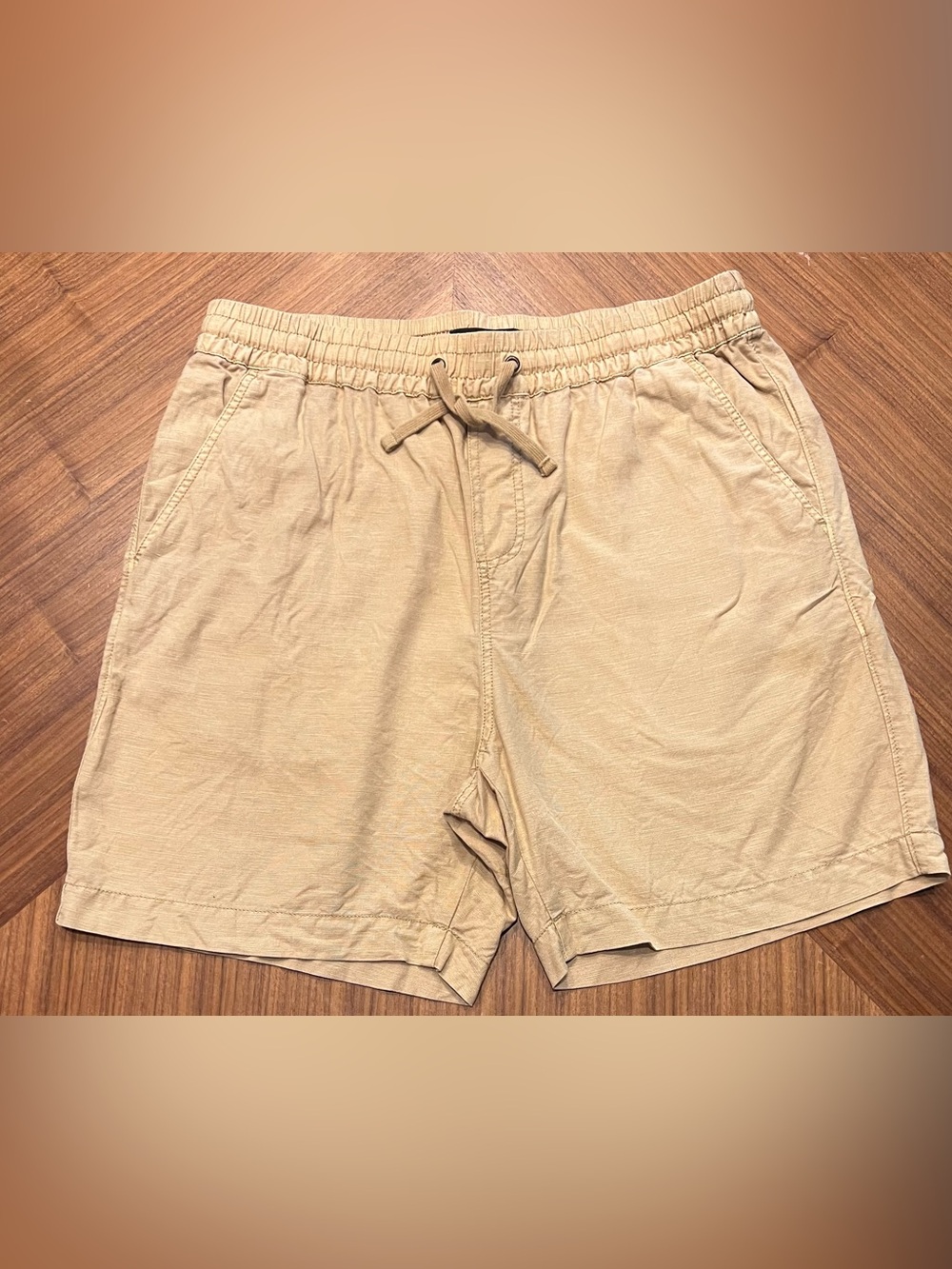 Lucky Brand Linen Men's Casual Drawstring Shorts - Tan